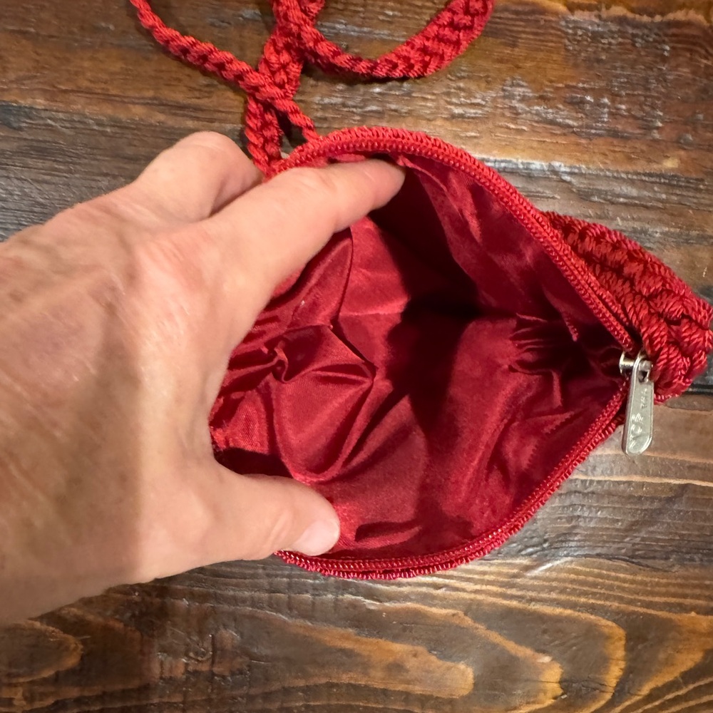 The Sak Red Crochet Crossbody Bag. EUC. - Picture 3 of 3